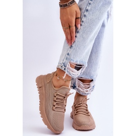 FB2 Dámské nazouvací tenisky tmavě béžová Rosett hnědý 1