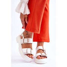 FB2 Kožené pohodlné sandály bílé Alayah bílý 1