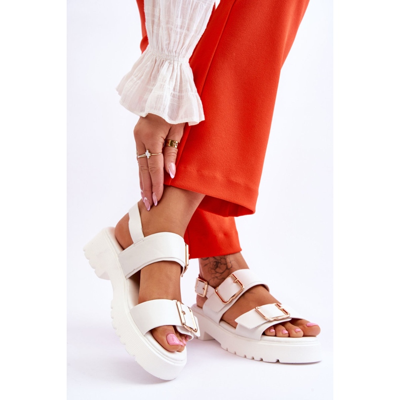 FB2 Kožené pohodlné sandály bílé Alayah bílý 2