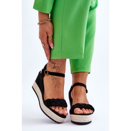 Klasické semišové sandály na klínu Černá Denisse 1 Klasické semišové sandály na klínu Černá Denisse 1