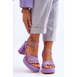 Dámské semišové sandály na platformě Purple Verda fialová 1