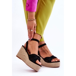 Dámské sandály na klínu černá Kendall černý 2