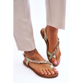 Dámské sandály s ramínky zelená Alamis 1 Dámské sandály s ramínky zelená Alamis 1