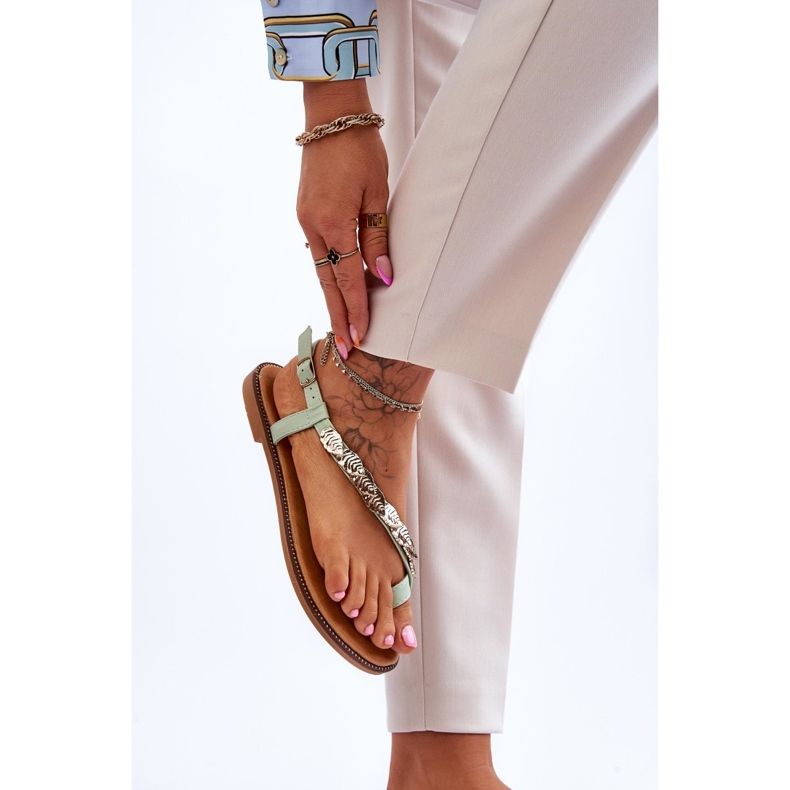 Dámské sandály s ramínky zelená Alamis 2