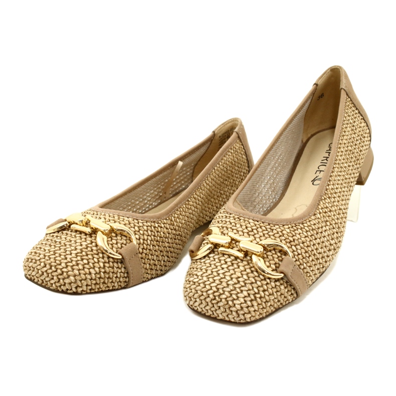 Dámské balerínky Caprice 9-22503-20 311 Bark Comb béžový 3