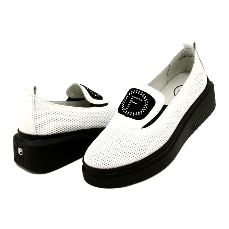 Filippo Bílé stylové kožené dámské boty DP4572/23 WH bílý 4