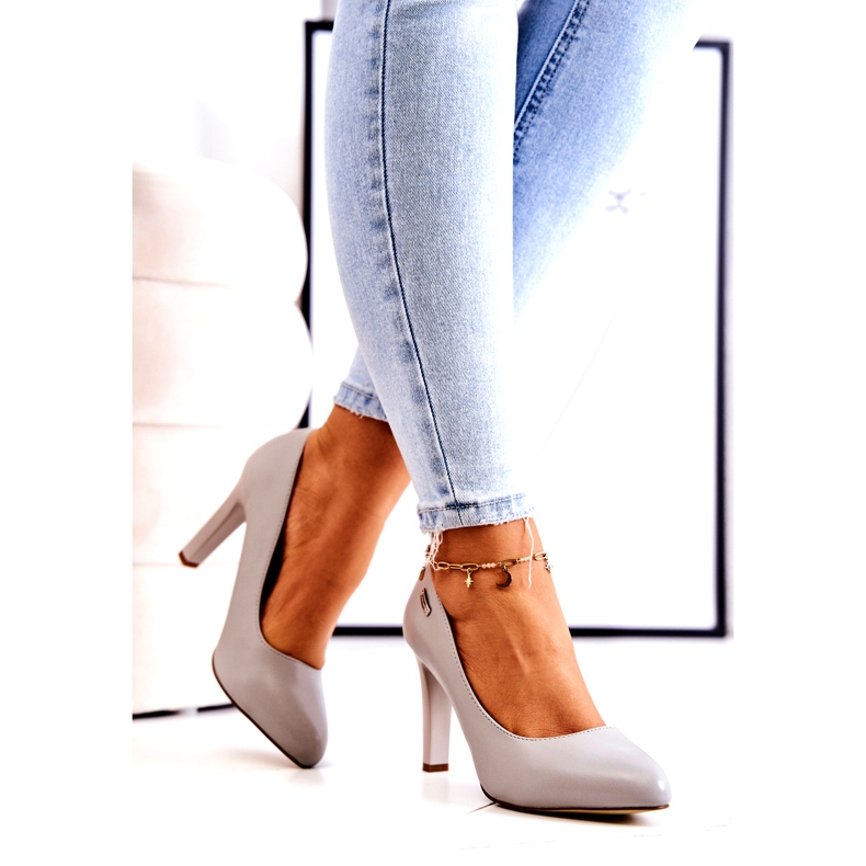 Dámské lodičky na podpatku šedé Sergio Leone Campbell šedá 2