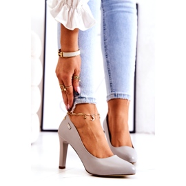 Dámské lodičky na podpatku šedé Sergio Leone Campbell šedá 1