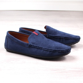 Mokasíny pánské semišové slip-on boty tmavě modrá McKeylor 2260 modrý 2