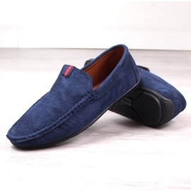 Mokasíny pánské semišové slip-on boty tmavě modrá McKeylor 2260 modrý 4