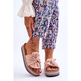 Dámské pantofle na masivní platformě světle růžové Terisa růžový 1