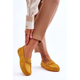 FJ1 Semišové Mokasíny Se žlutým Ornamentem Eleina žlutá 2