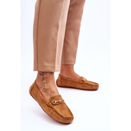 Semišové Mokasíny S Hnědým Ornamentem Eleina 2