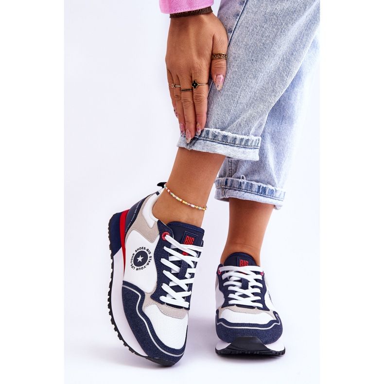 Dámské tenisky Memory Foam System Big Star LL274538 White-Navy blue bílý 1