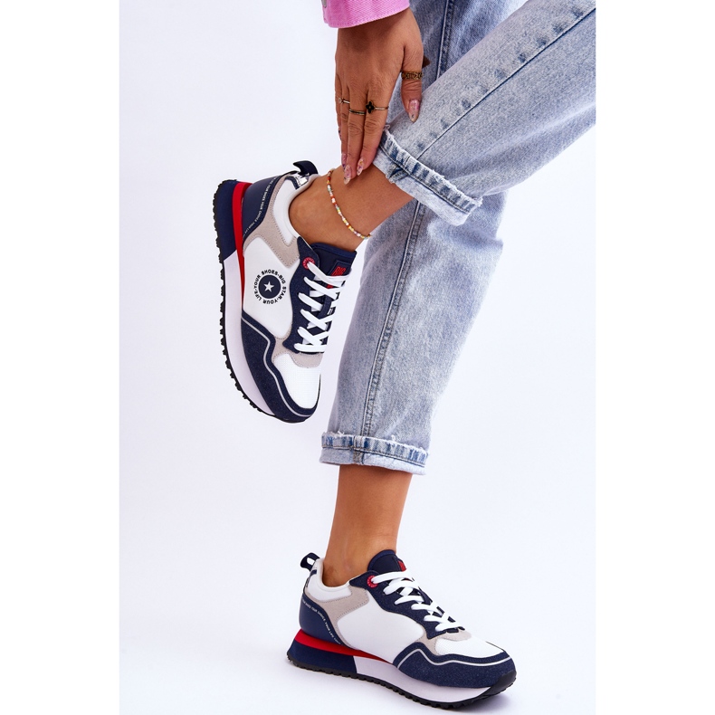 Dámské tenisky Memory Foam System Big Star LL274538 White-Navy blue bílý 2