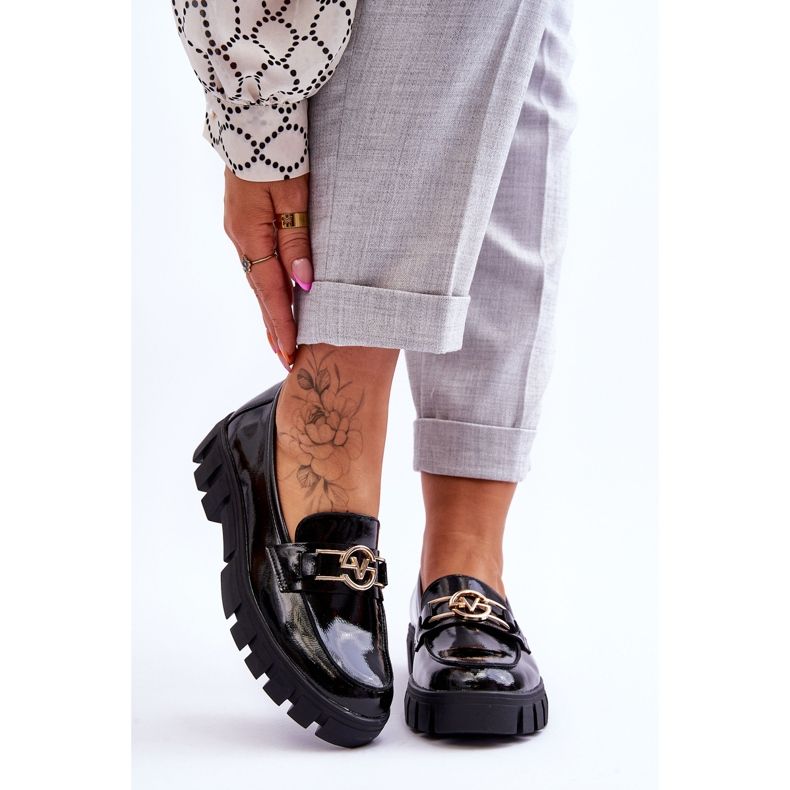 Vinceza Lakované dámské mokasíny Black Sanvi černá 1
