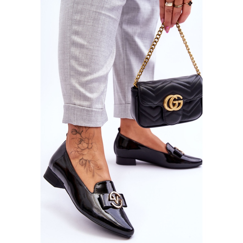 Vinceza Černé patentované mokasíny na nízkém podpatku Asselia černá 2