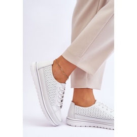 Vinceza Dámské kožené sportovní boty tenisky bílé Elami bílý 2