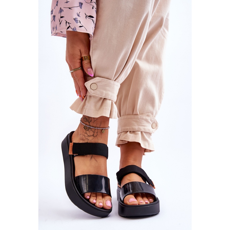 ZAXY Veganské sandály na suchý zip HH285282 Black černý 1