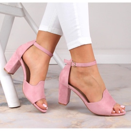 Dámské růžové semišové sandály Potocki YQ21035 růžový 1