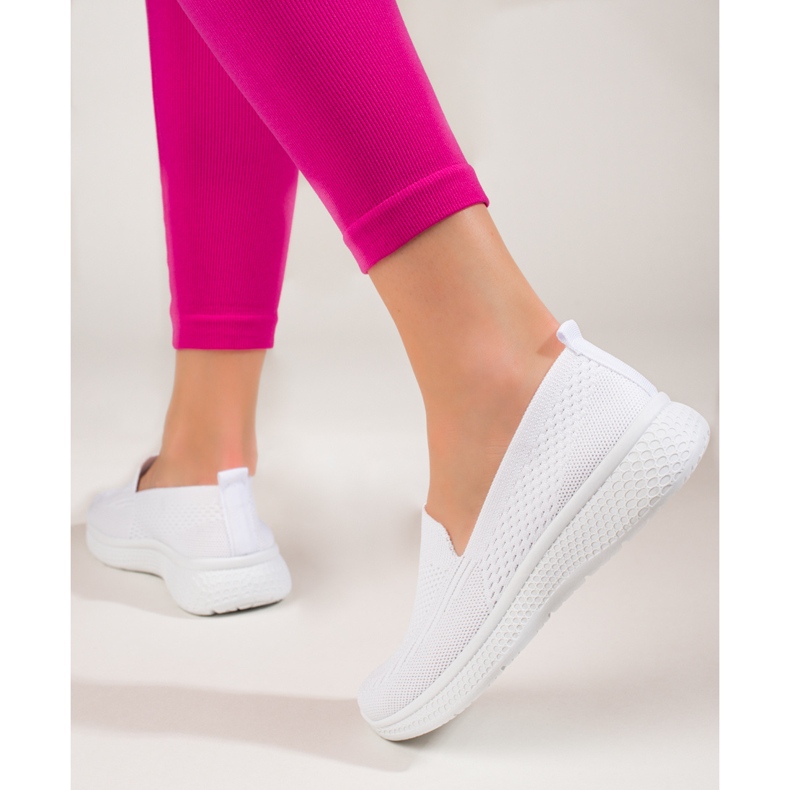 Dámská slip on látka se silnou podrážkou Black Shelovet bílý 2