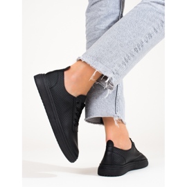 Prolamované dámské černé tenisky Shelovet černá 2