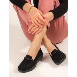 Dámské černé textilní mokasíny Shelovet černá 2