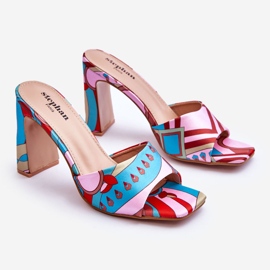 FS1 Dámské vzorované pantofle na podpatku Blue Adelise béžový červené modrý růžový 1 FS1 Dámské vzorované pantofle na podpatku Blue Adelise béžový červené modrý růžový 1