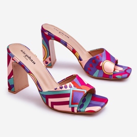 FS1 Dámské vzorované pantofle na podpatku Fialová Adelise fialový vícebarevný 1 FS1 Dámské vzorované pantofle na podpatku Fialová Adelise fialový vícebarevný 1