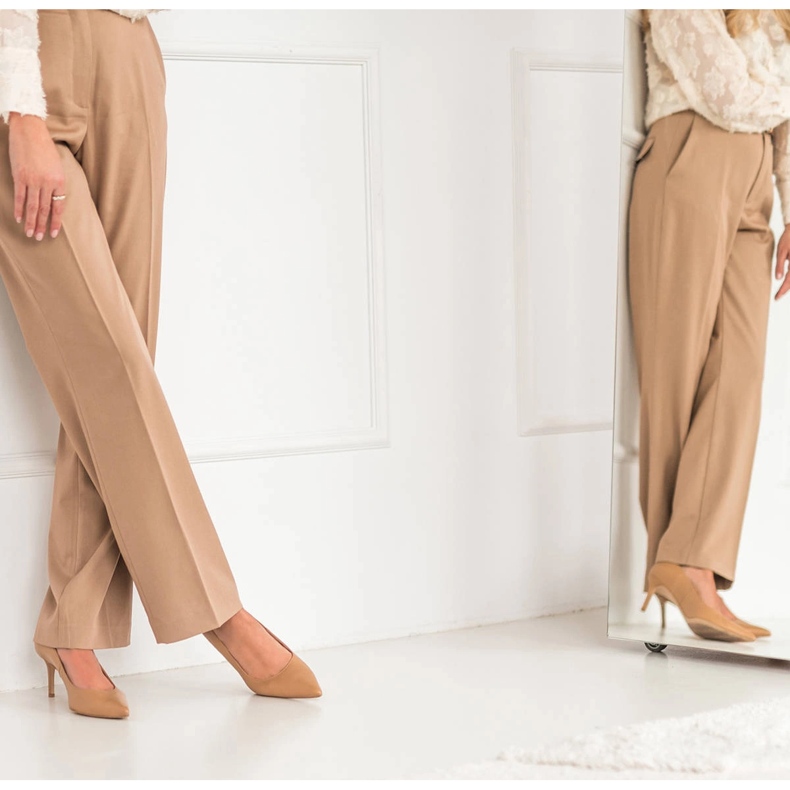 Marco Shoes Podpatky z kůže Nappa béžový 1