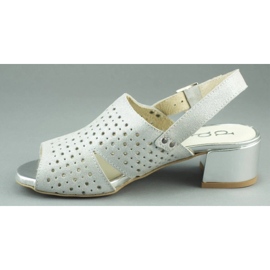 Dolce Pietro Stříbrné sandály na sloupku 2084 stříbrný 1