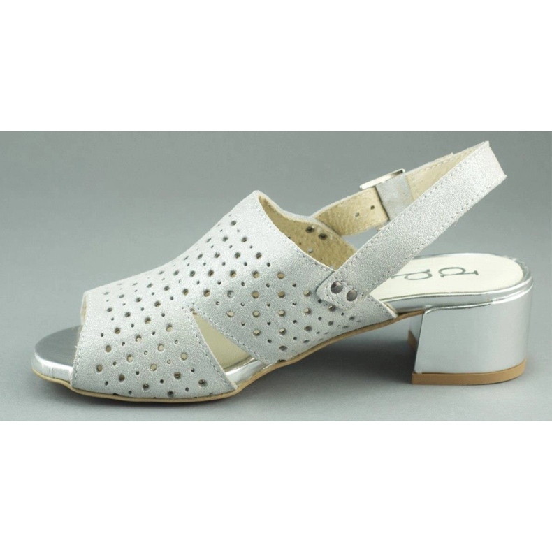 Dolce Pietro Stříbrné sandály na sloupku 2084 stříbrný 1