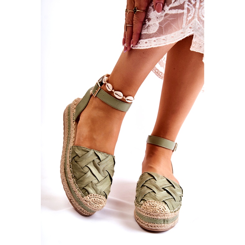 Sweet Shoes Dámské espadrilky sandály na zelené platformě Susane zelený 1