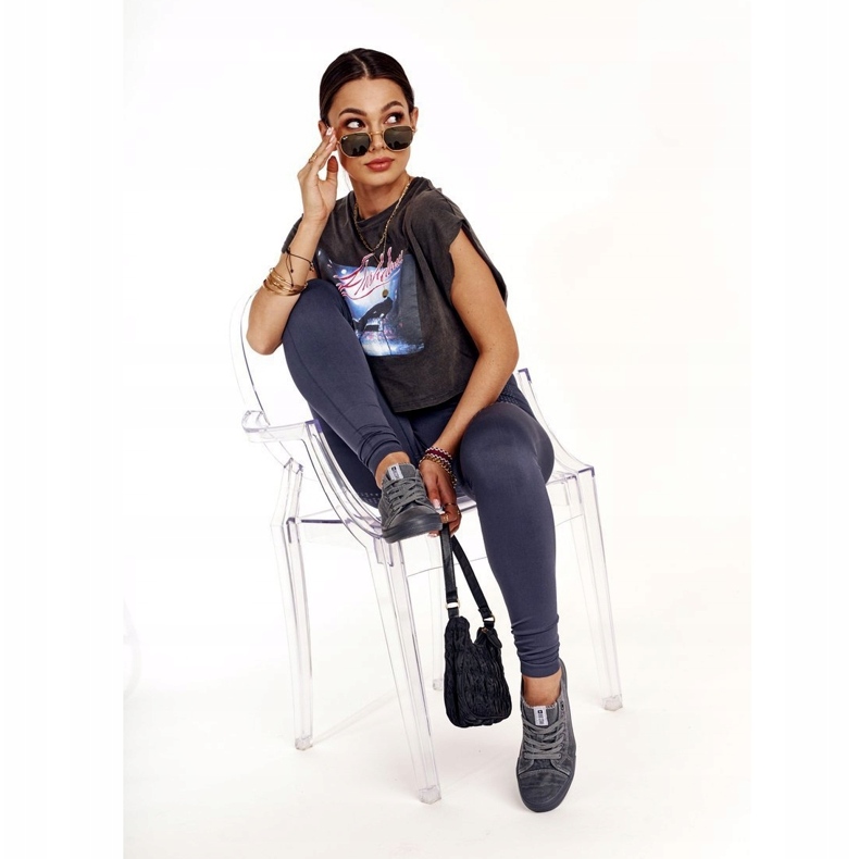 Dámské tenisky Big Star tmavě šedé DD274440 šedá 1