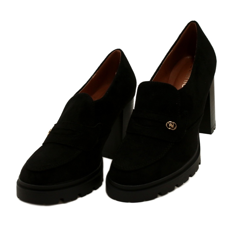 Evento Módní mokasíny na platformě a černé liště černý 3