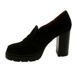 Evento Módní mokasíny na platformě a černé liště černý 2