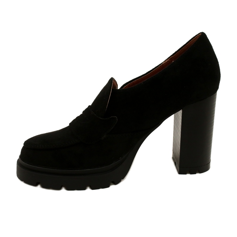 Evento Módní mokasíny na platformě a černé liště černý 2