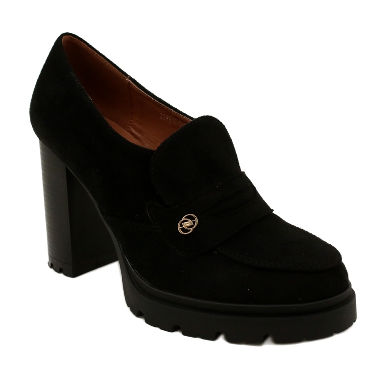 Evento Módní mokasíny na platformě a černé liště černá 1