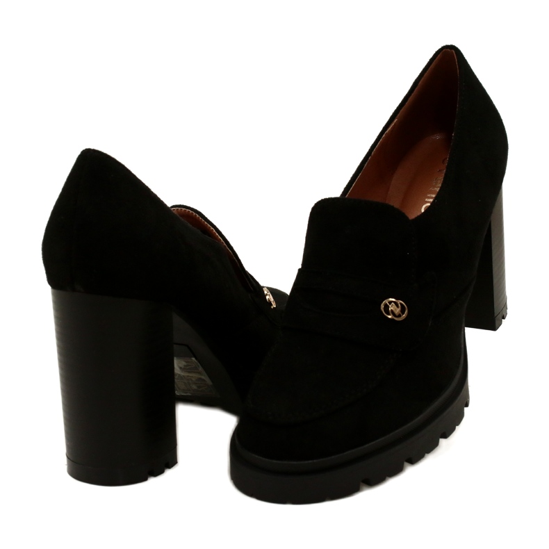 Evento Módní mokasíny na platformě a černé liště černá 4