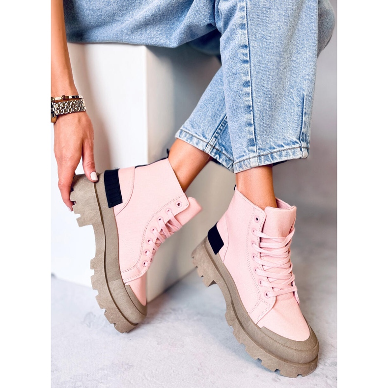 Pink Felve Růžové trekové tenisky růžový 1