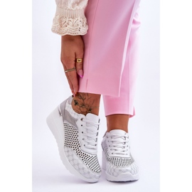 S.Barski Dámské kožené prolamované tenisky White Virginia bílý 1