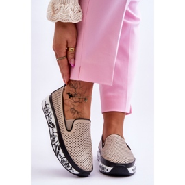 S.Barski Dámské prolamované kožené tenisky Slip-On béžová Sorito béžový 1 S.Barski Dámské prolamované kožené tenisky Slip-On béžová Sorito béžový 1