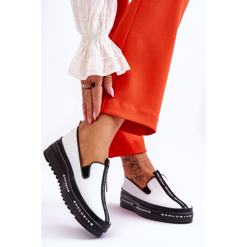 S.Barski Dámské nazouvací kožené tenisky bílé Nathalie bílý 2