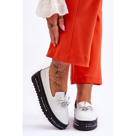 S.Barski Dámské nazouvací kožené tenisky White Raven bílý 1