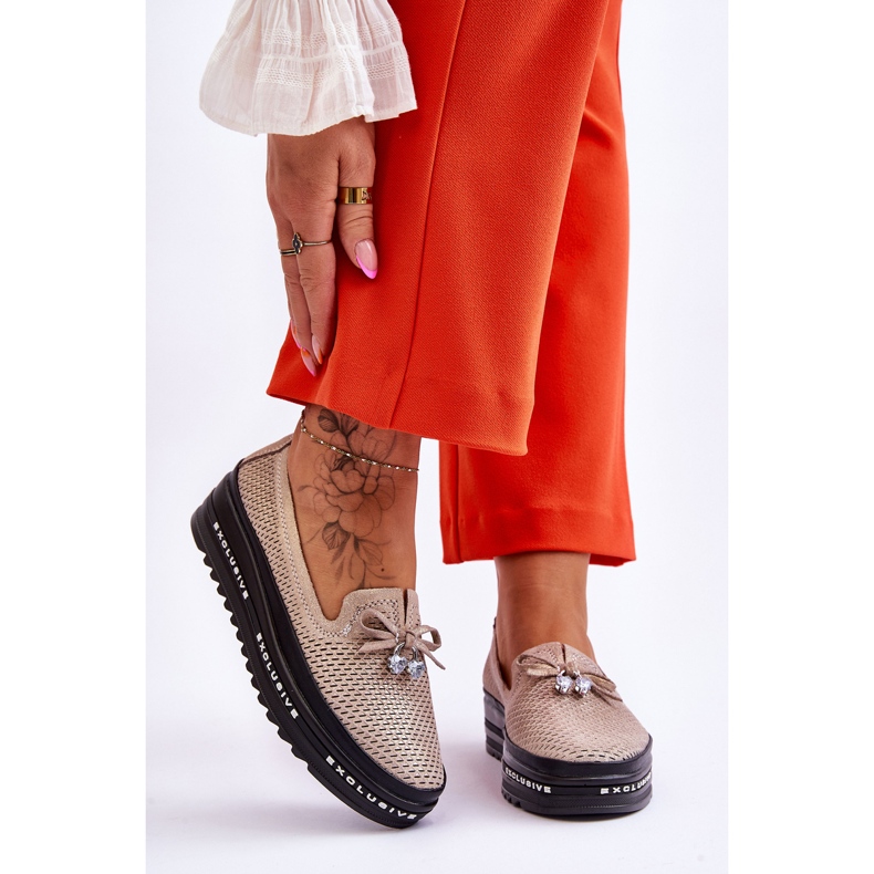 S.Barski Dámské nazouvací kožené tenisky lesklé zlaté Raven zlatý 1