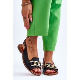 Lewski Shoes Dámské kožené sandály Lewski Boty 3230 Black Peas černý 1