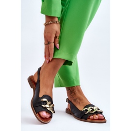 Lewski Shoes Dámské kožené sandály Lewski Boty 3230 Black Peas černý 2
