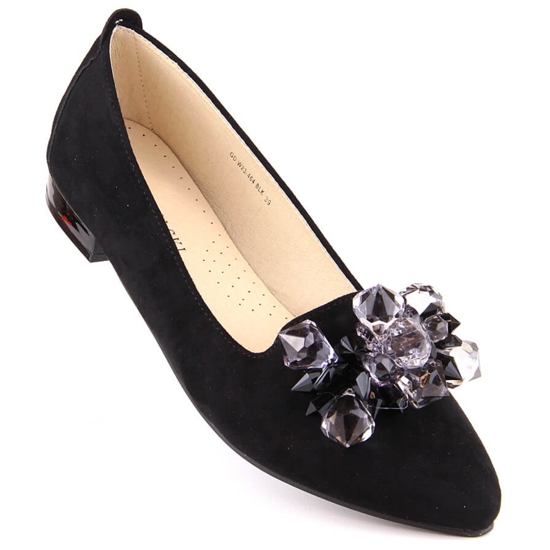 Dámské černé semišové baleríny s krystaly T.Sokolski W23-464 černá 2
