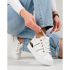 Bílé a zlaté dámské sportovní boty Shelovet tenisky bílý 1