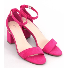BM Semišové sandály Dicarlo Fuchsia na podpatku růžový 1
